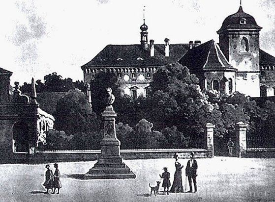 Pomník Jana Evangelisty Purkyně - rytina z roku 1898