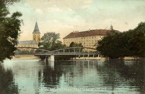 Železný most přes Ohři na konci 19.století.